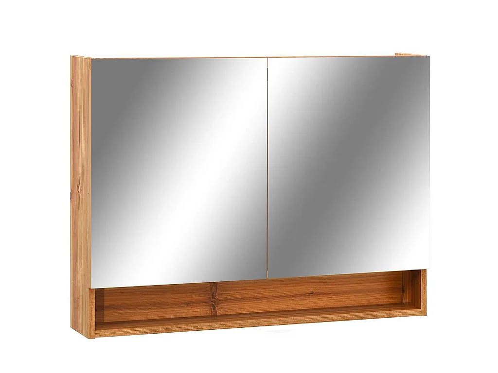 Badkamerspiegelkast LED 80x15x60 cm MDF eikenkleurig