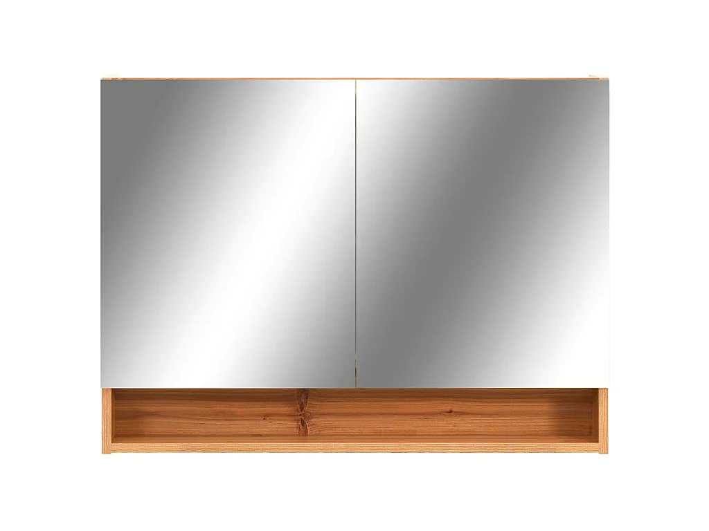 Badkamerspiegelkast LED 80x15x60 cm MDF eikenkleurig