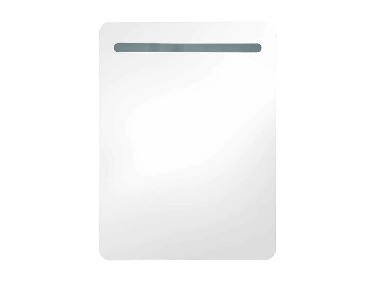 Armadietto Bagno con Specchio e LED Grigio Lucido 60x11x80 cm