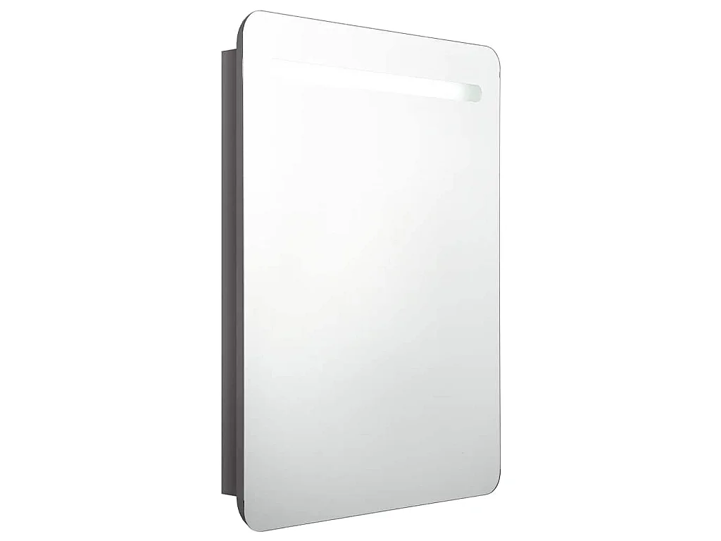 LED-Bad-Spiegelschrank Glänzendes Grau 60x11x80 cm
