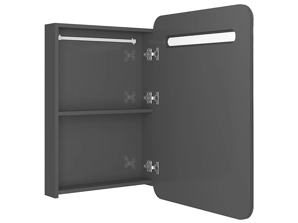 LED-Bad-Spiegelschrank Glänzendes Grau 60x11x80 cm