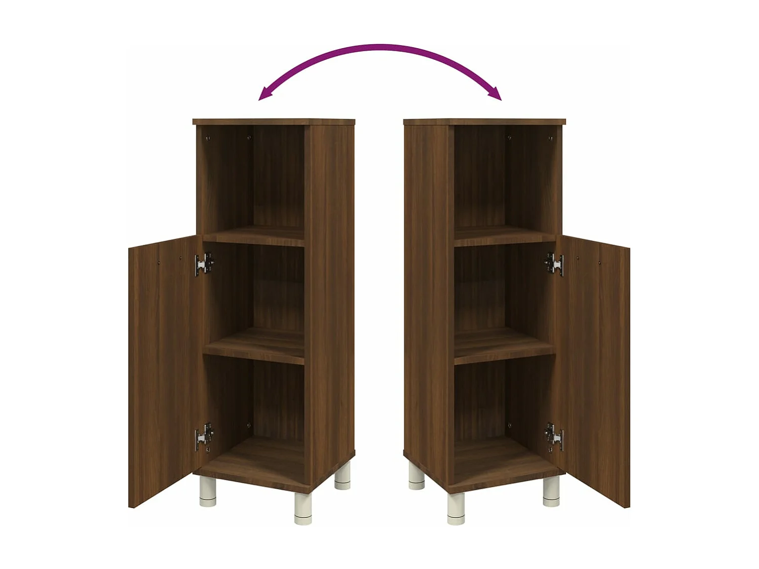 Armoire de bain Chêne marron 30x30x95 cm Bois d'ingénierie