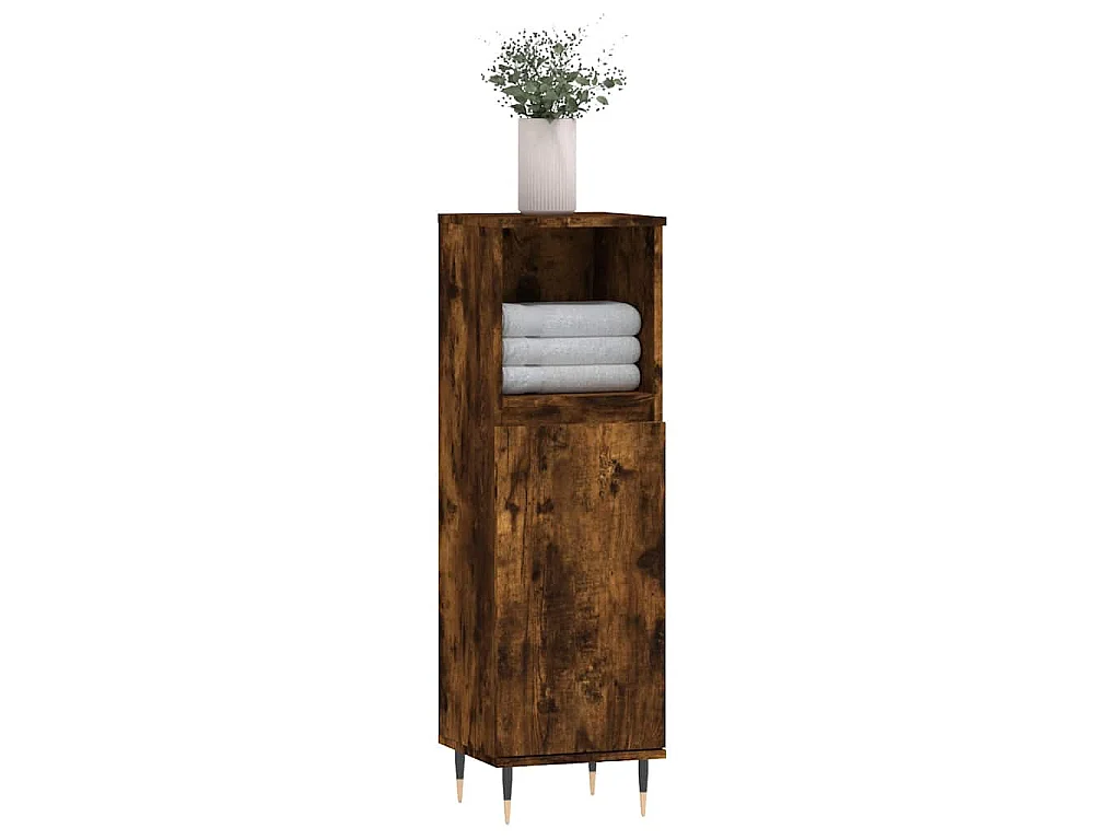 Badschrank Räuchereiche 30x30x100 cm Holzwerkstoff