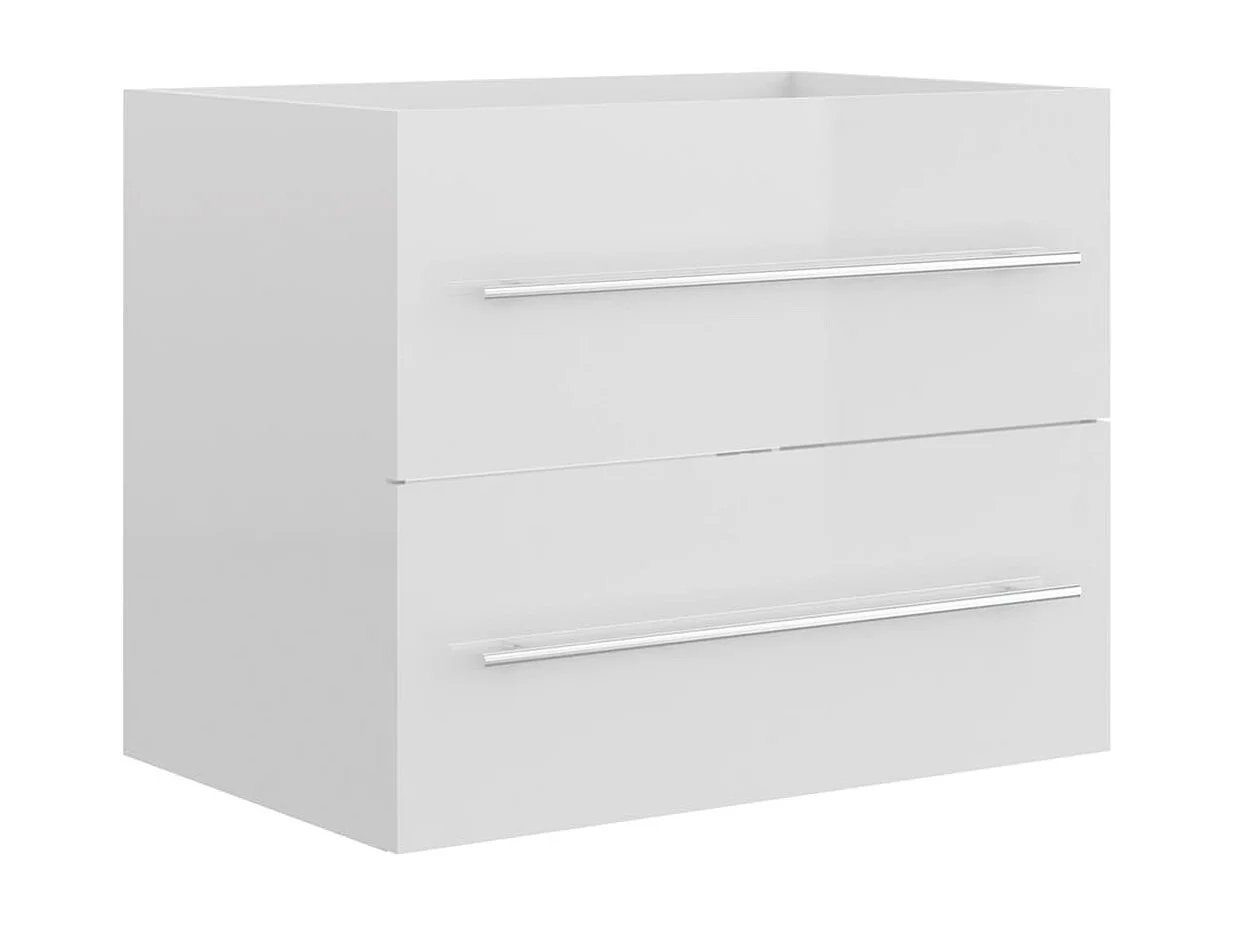 Armário lavatório derivados de madeira branco brilhante