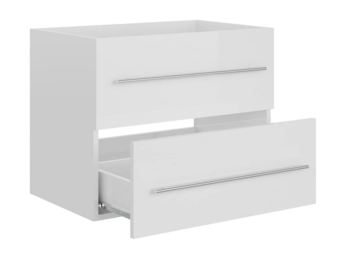 Armário lavatório derivados de madeira branco brilhante