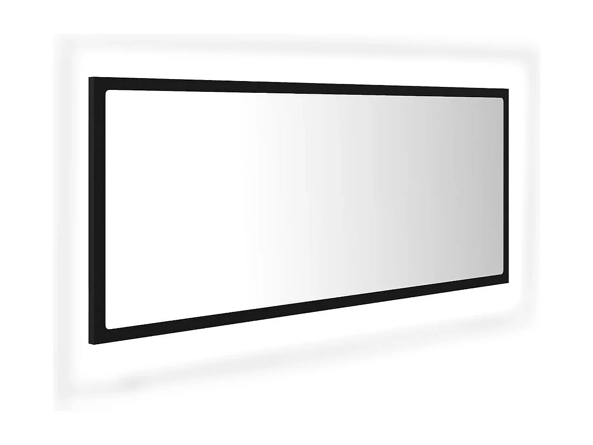 Miroir à LED de salle de bain Noir 100x8,5x37 cm Acrylique