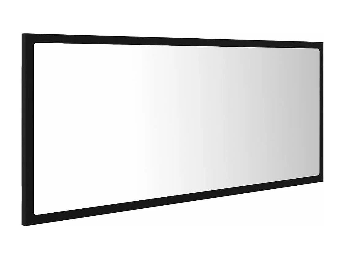 Miroir à LED de salle de bain Noir 100x8,5x37 cm Acrylique