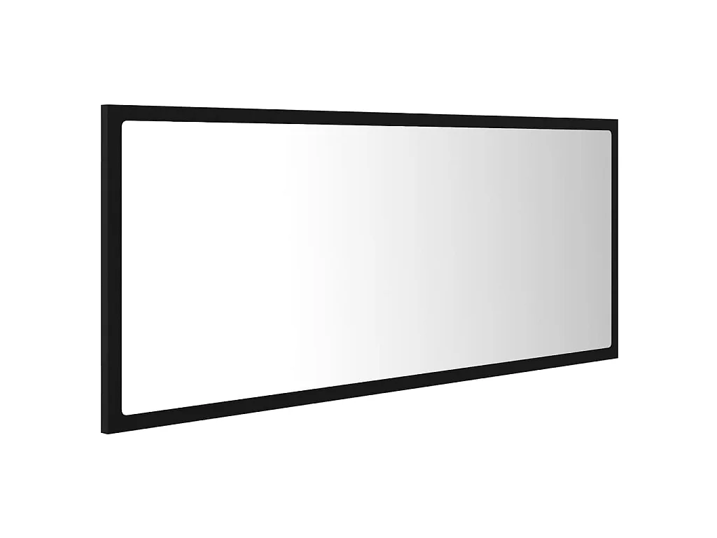 Espejo de baño LED acrílico negro 100x8,5x37 cm