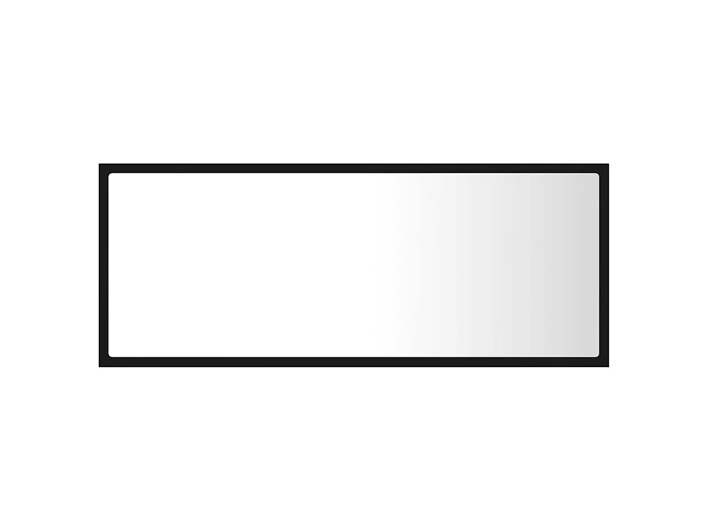 Espejo de baño LED acrílico negro 100x8,5x37 cm