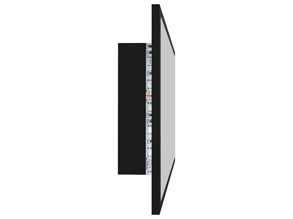 Espejo de baño LED acrílico negro 100x8,5x37 cm