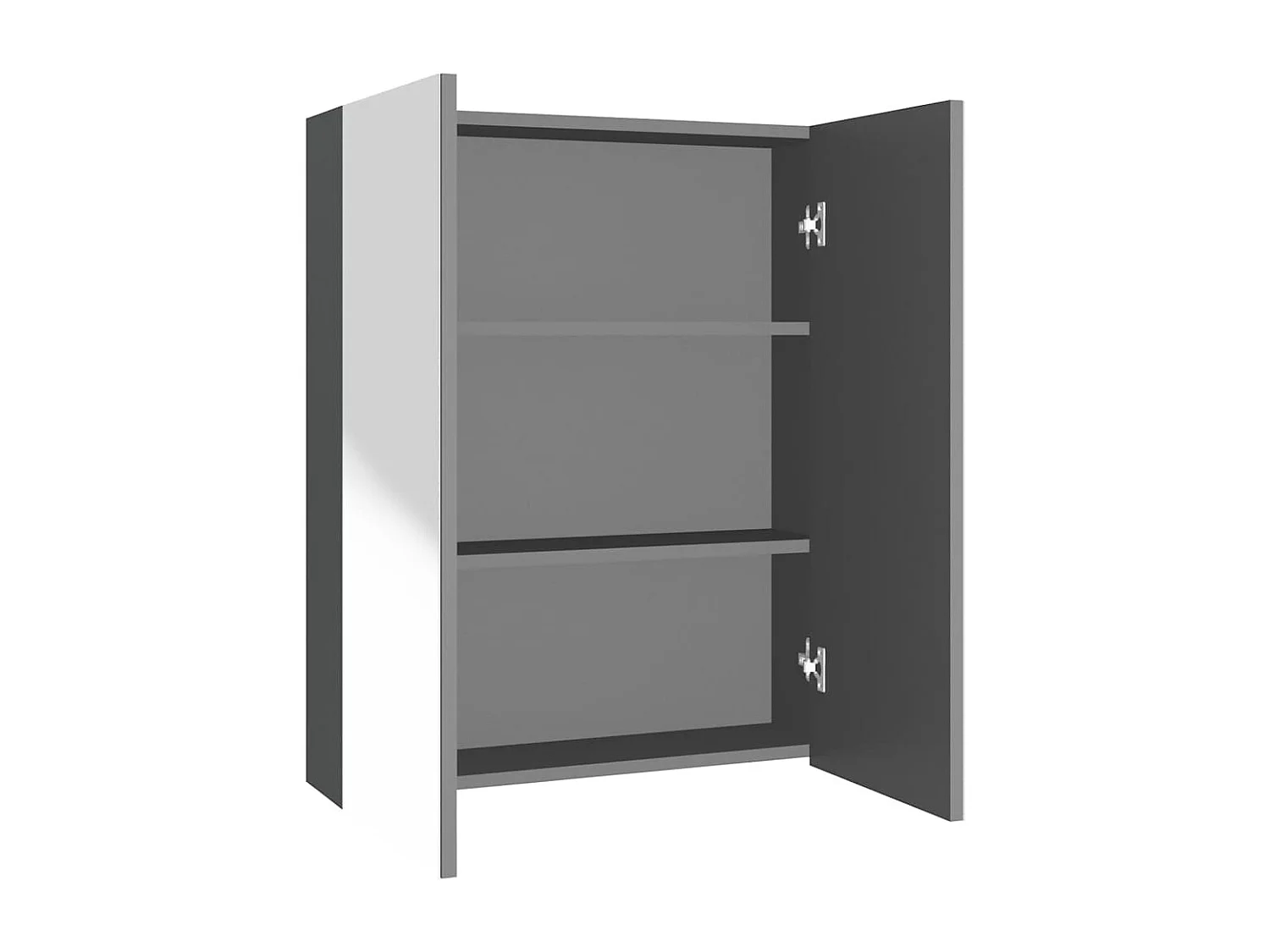 Armoire à miroir de salle de bain 60x15x75 cm MDF Anthracite