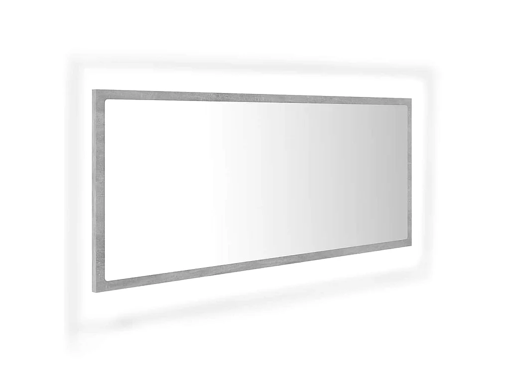 LED-Badspiegel Betongrau 100x8,5x37 cm Acryl