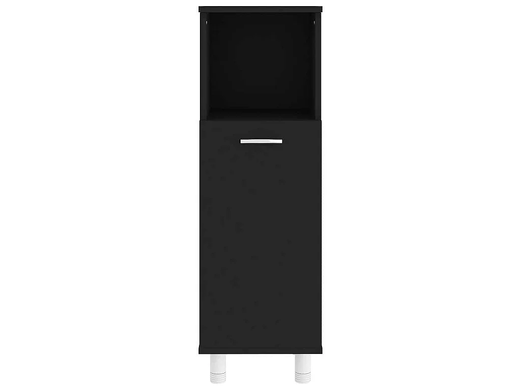 Badezimmerschrank Schwarz 30x30x95 cm Holzwerkstoff
