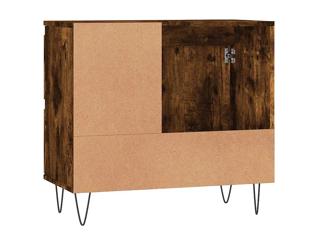 Armoire de bain chêne fumé 65x33x60 cm bois d'ingénierie