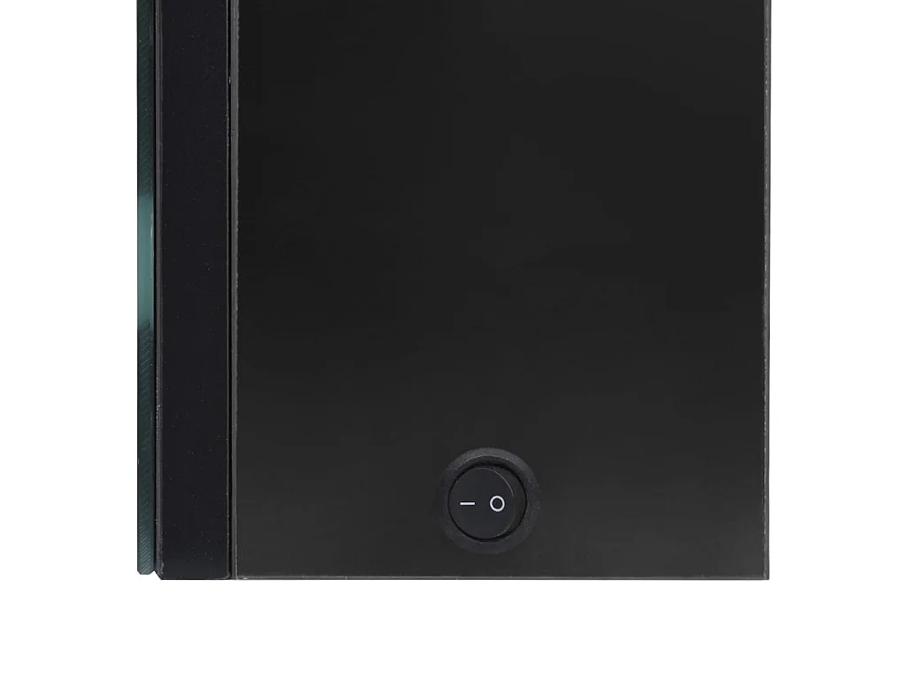Armoire de salle de bain à miroir LED noir brillant 62x14x60 cm