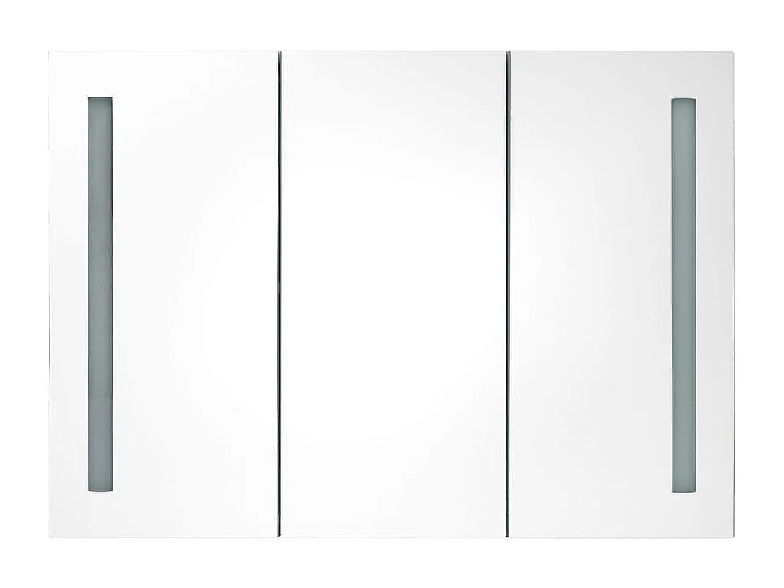 Badkamerkast met spiegel en LED 89x14x62 cm glanzend zwart