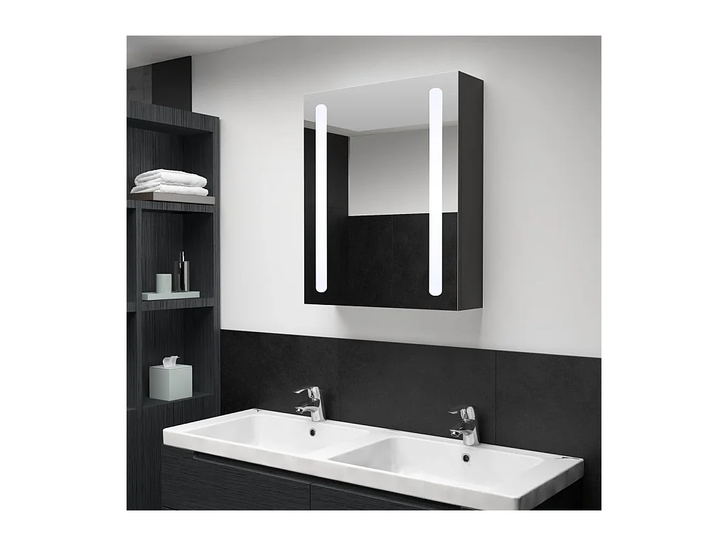 Armoire de salle de bain à miroir LED 50x13x70 cm