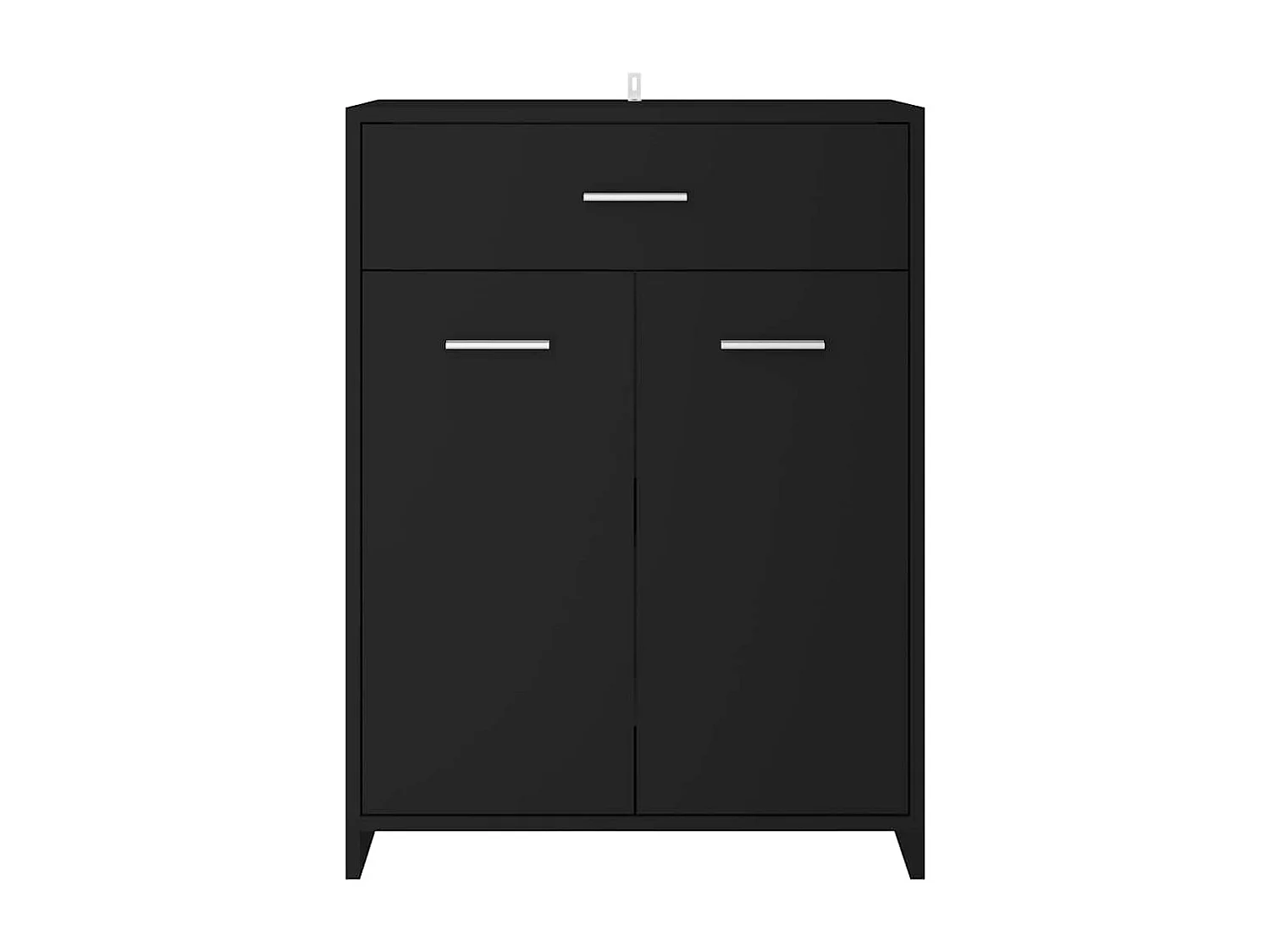 Badkamerkast 60x33x80 cm bewerkt hout zwart