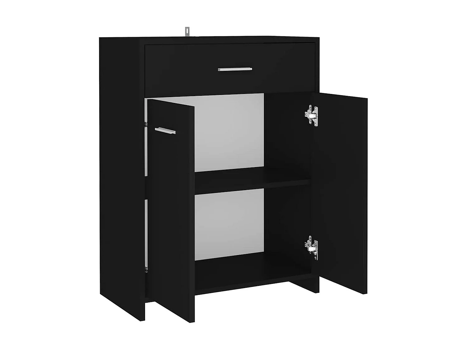 Badkamerkast 60x33x80 cm bewerkt hout zwart