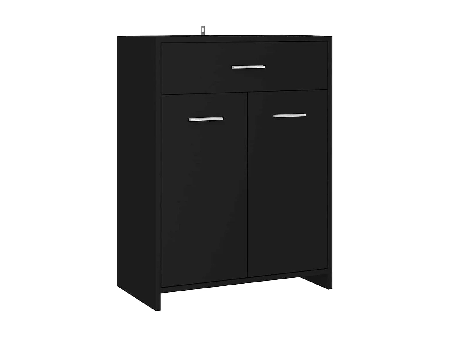 Badkamerkast 60x33x80 cm bewerkt hout zwart