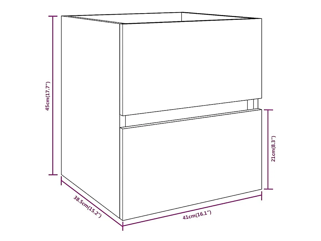 Waschbeckenunterschrank Räuchereiche 41x38,5x45cm Holzwerkstoff