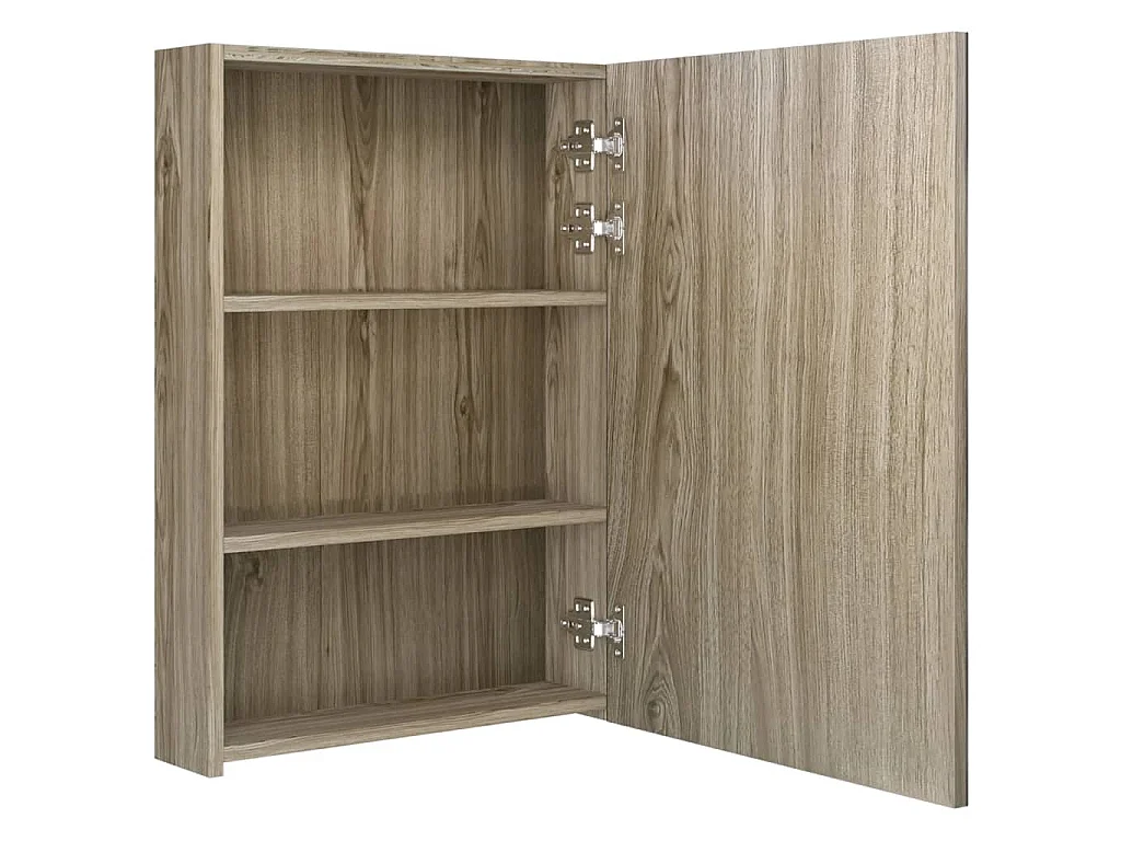 Badkamerkast met spiegel en LED 50x13x70 cm eikenkleurig