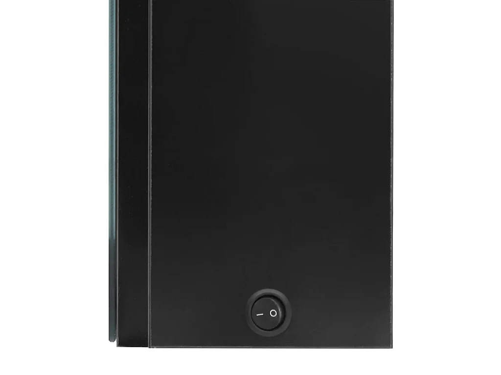 Armoire de salle de bain à miroir LED noir brillant 80x12x68 cm