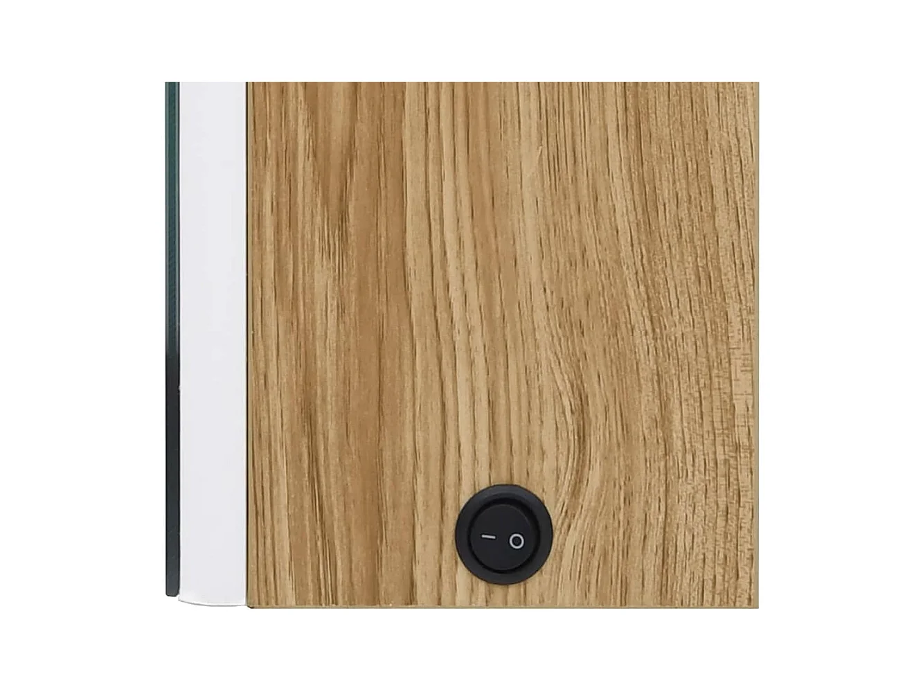 Armoire de salle de bain à miroir à LED Blanc et chêne