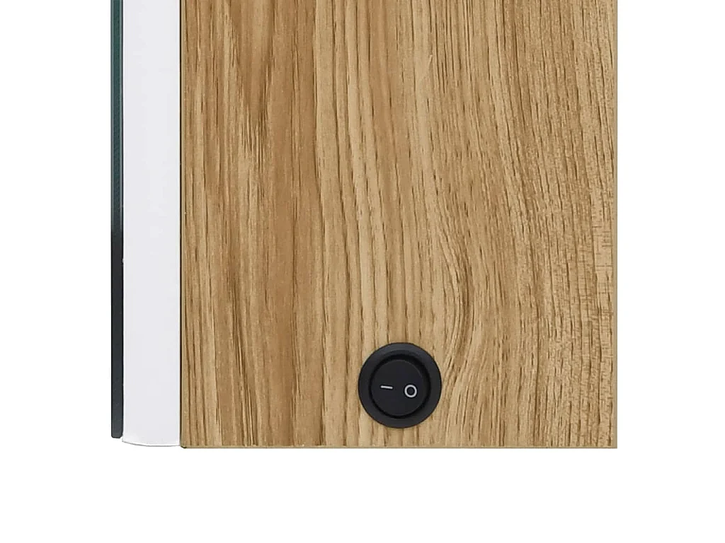 Armário espelhado casa de banho LED 80x12x68 cm branco/carvalho