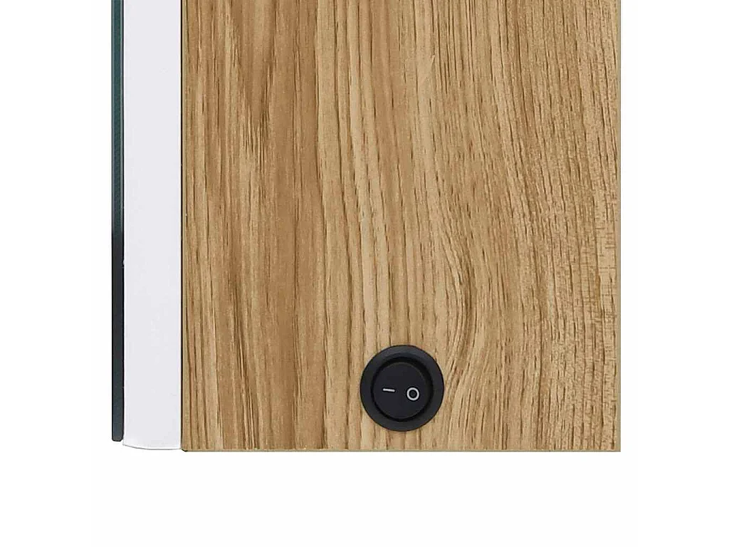 LED-Spiegelschrank fürs Bad Weiß und Eichen-Optik 80x12x68 cm