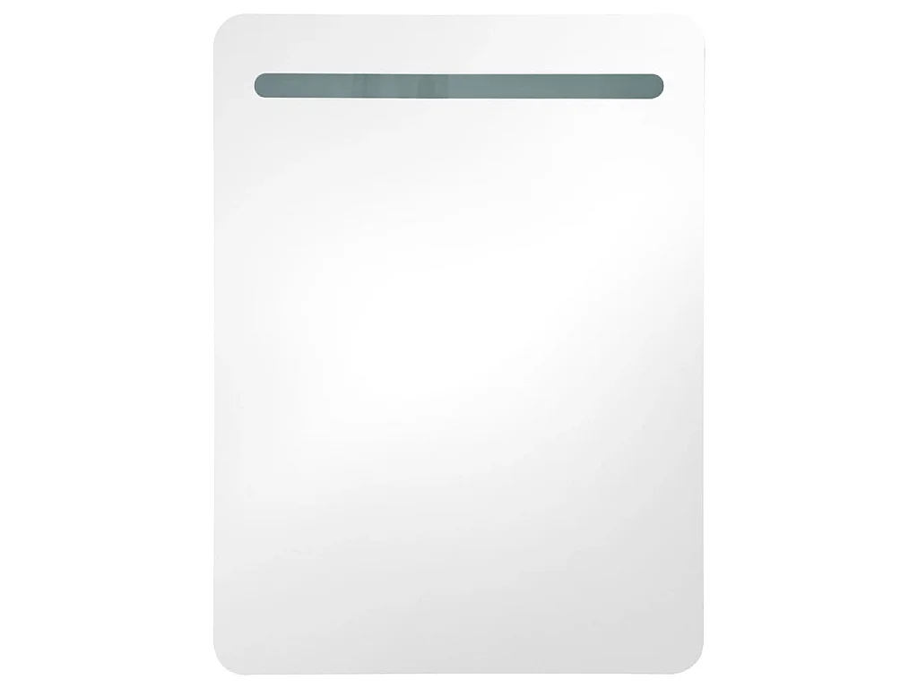 Armoire de salle de bain à miroir LED blanc et chêne 60x11x80cm