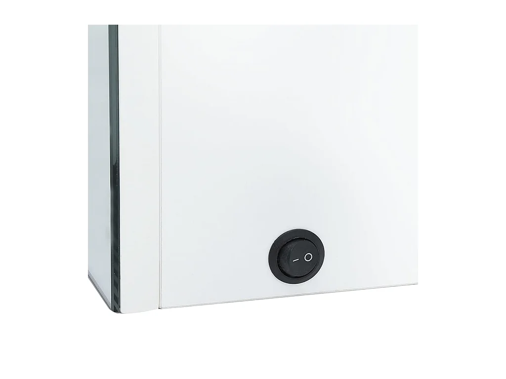 Badkamerkast met spiegel en LED 62x14x60 cm glanzend wit