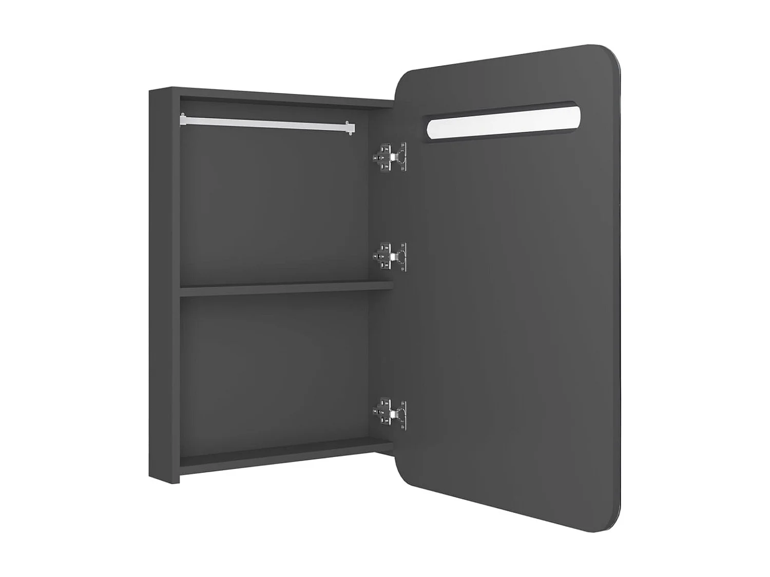 Armoire de salle de bain à miroir LED gris 60x11x80 cm