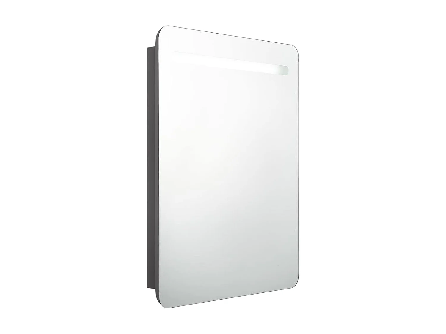 Armoire de salle de bain à miroir LED gris 60x11x80 cm