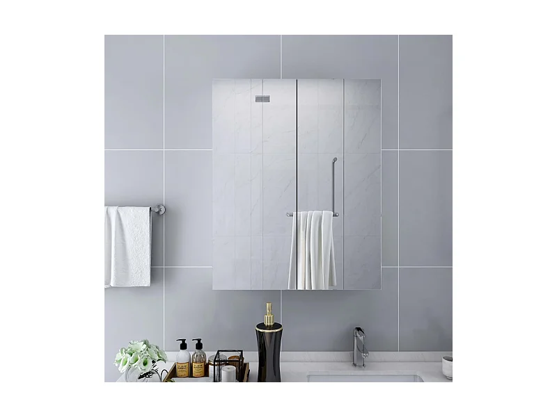 Bad-Spiegelschrank Weiß 60x15x75 cm MDF