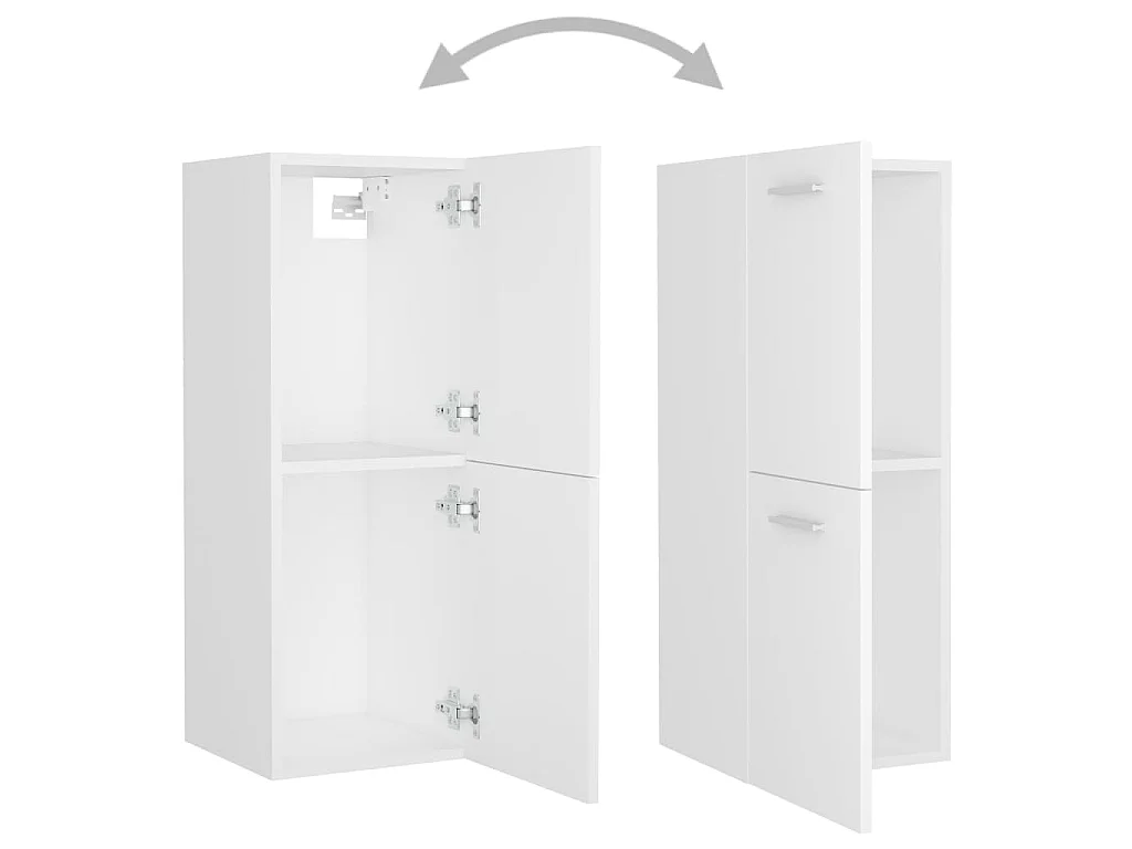 Conjunto de móveis de casa de banho derivados de madeira branco