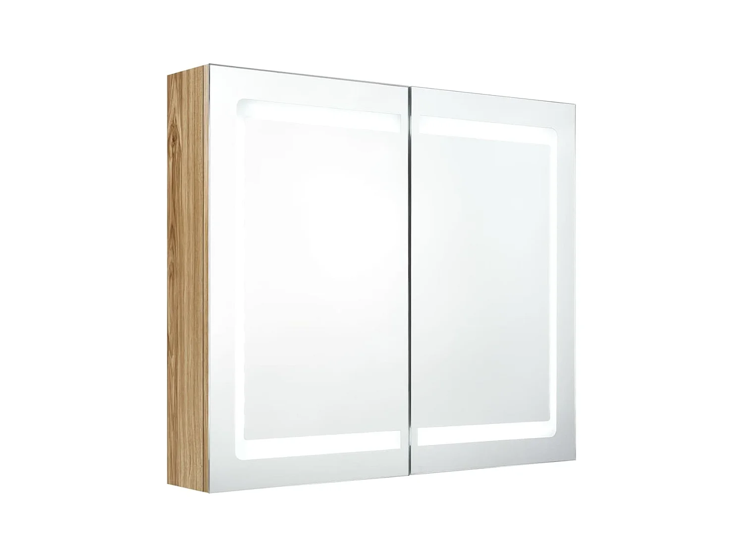 LED-Spiegelschrank fürs Bad Eichen-Optik 80x12x68 cm