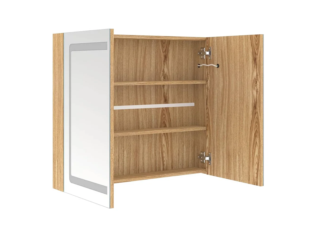 LED-Spiegelschrank fürs Bad Eichen-Optik 80x12x68 cm