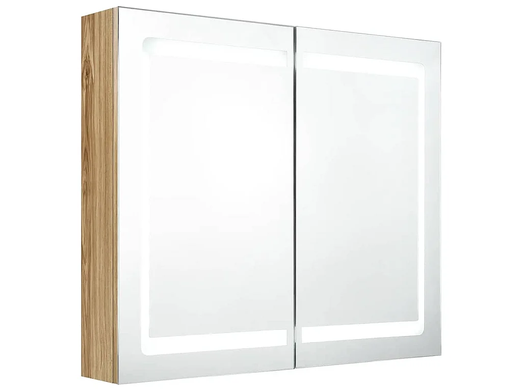 LED-Spiegelschrank fürs Bad Eichen-Optik 80x12x68 cm