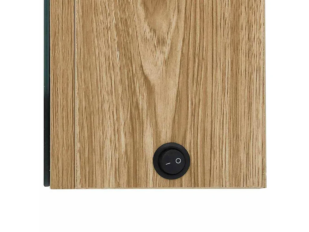 Armoire de salle de bain à miroir LED Chêne 80x12x68 cm