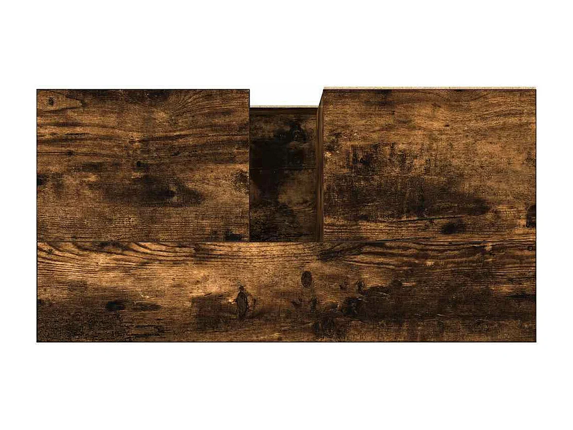 Badkamerkast 65x33x60 cm bewerkt hout gerookt eikenkleurig