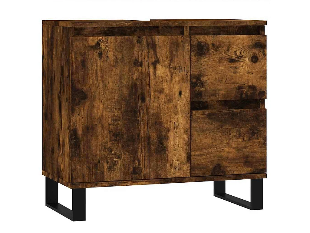 Badschrank Räuchereiche 65x33x60 cm Holzwerkstoff