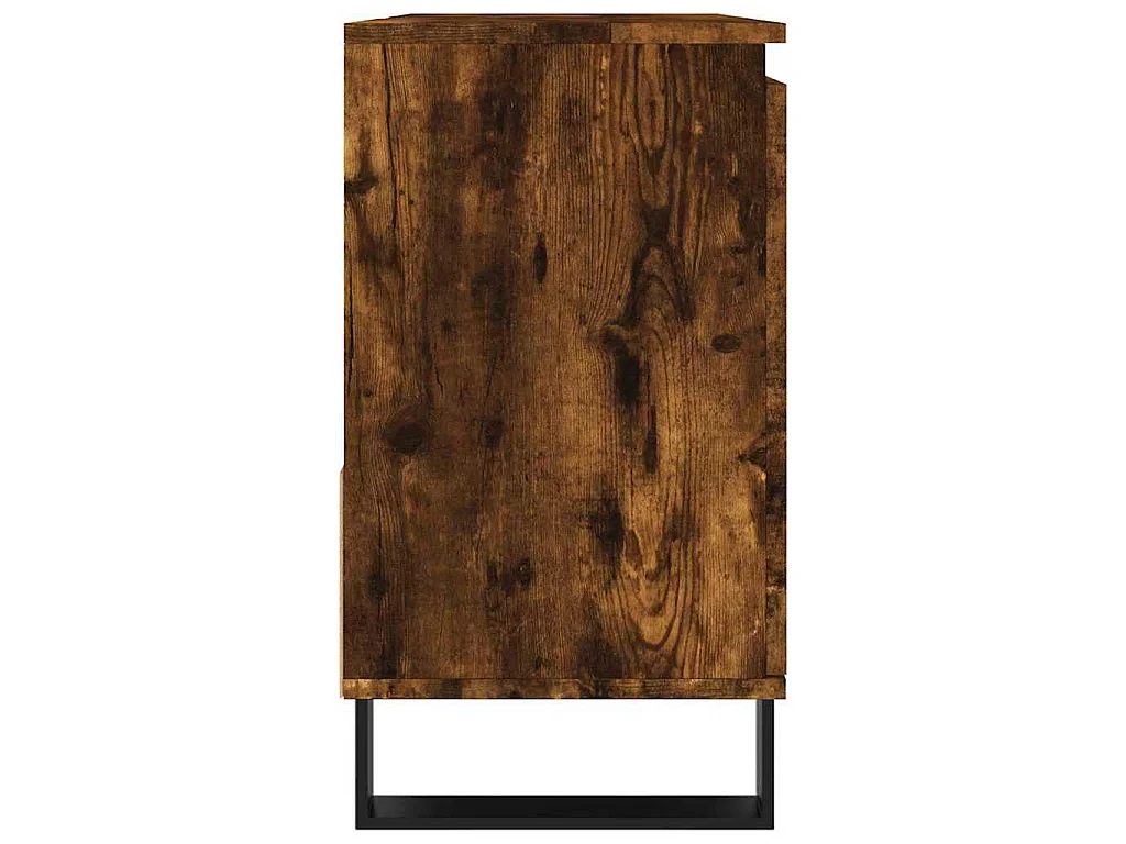 Armario de baño madera contrachapada roble ahumado 65x33x60 cm
