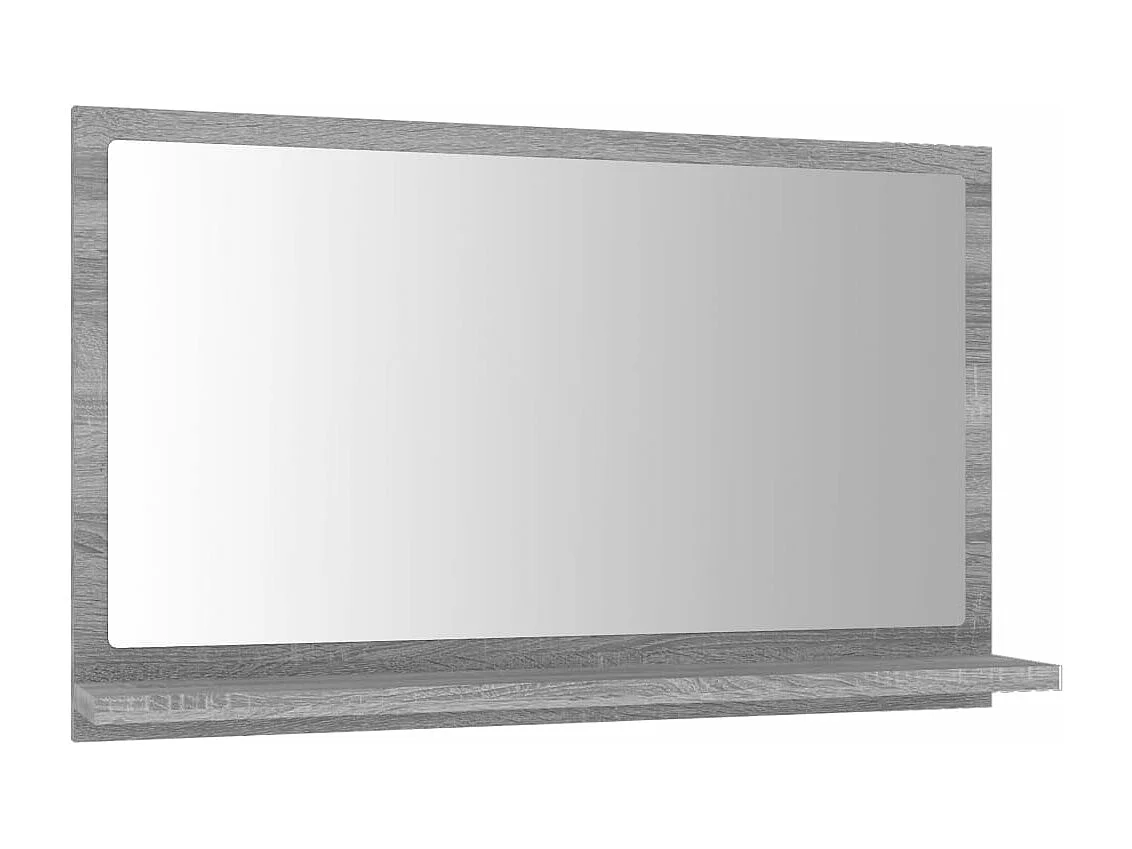 Miroir de bain Sonoma gris 60x10,5x37 cm Bois d'ingénierie