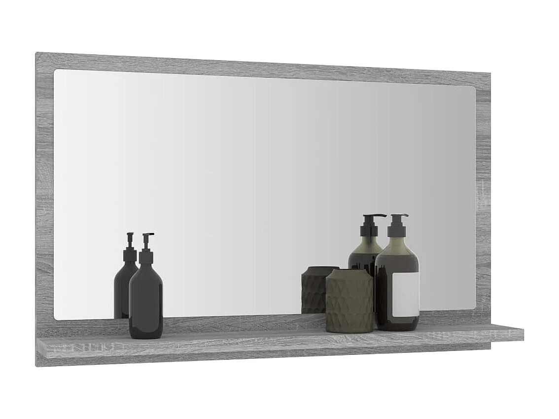 Miroir de bain Sonoma gris 60x10,5x37 cm Bois d'ingénierie
