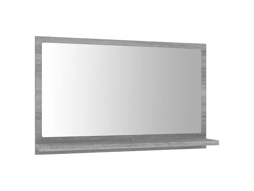 Specchio da Bagno Grigio Sonoma 60x10,5x37 cm Legno Multistrato
