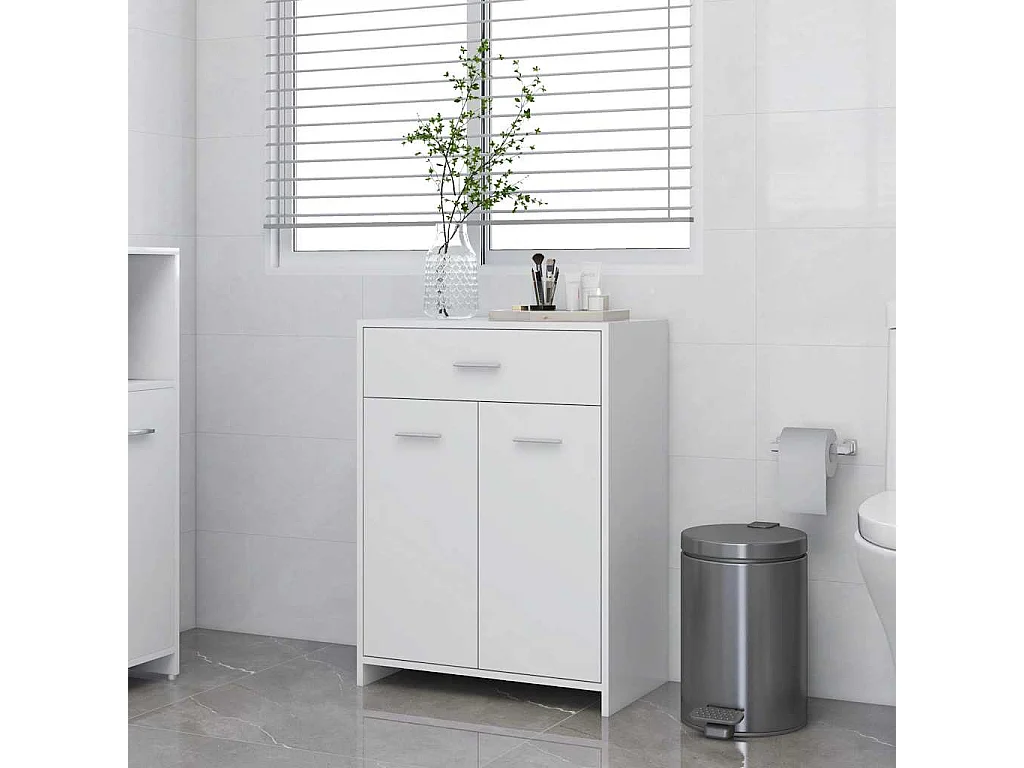 Armadio da Bagno Bianco 60x33x80 cm in Legno tecnico