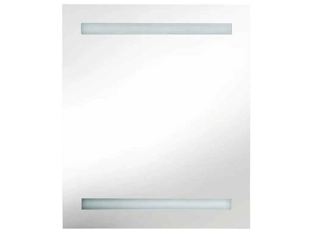 Armadietto Bagno con Specchio e LED Bianco Lucido 50x14x60 cm