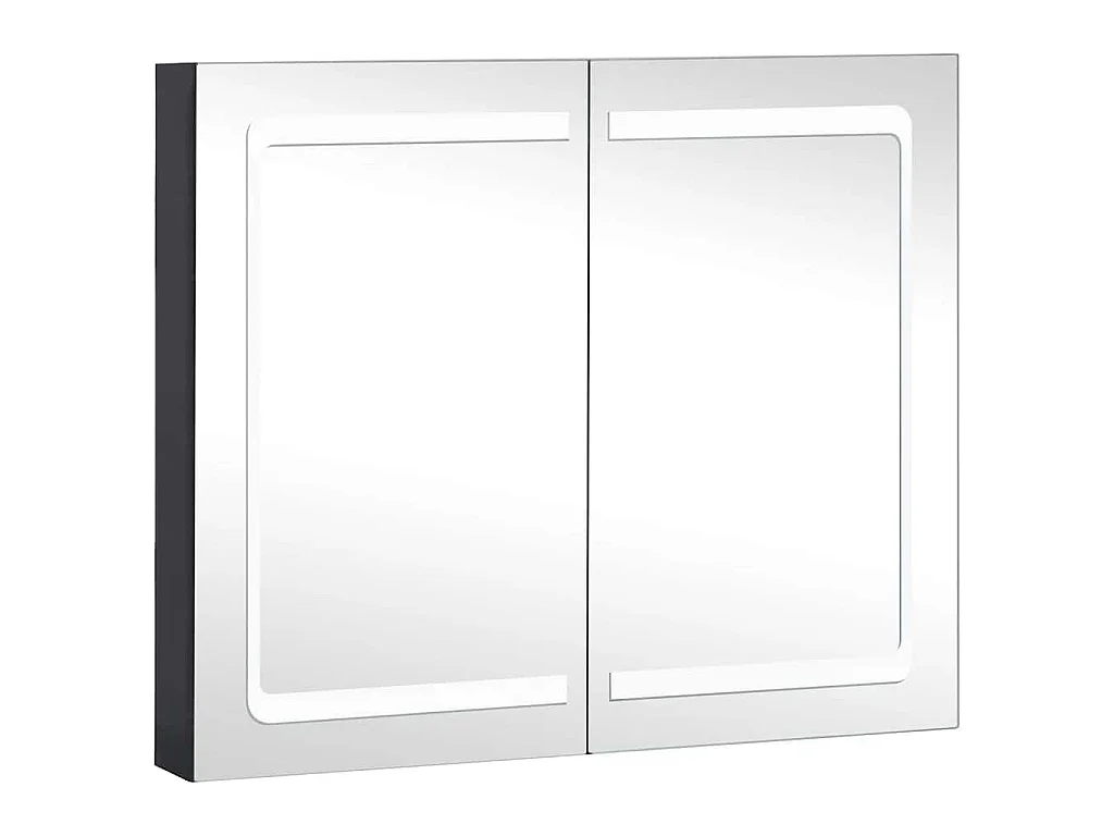Armoire de salle de bain à miroir LED 80x12,2x68 cm