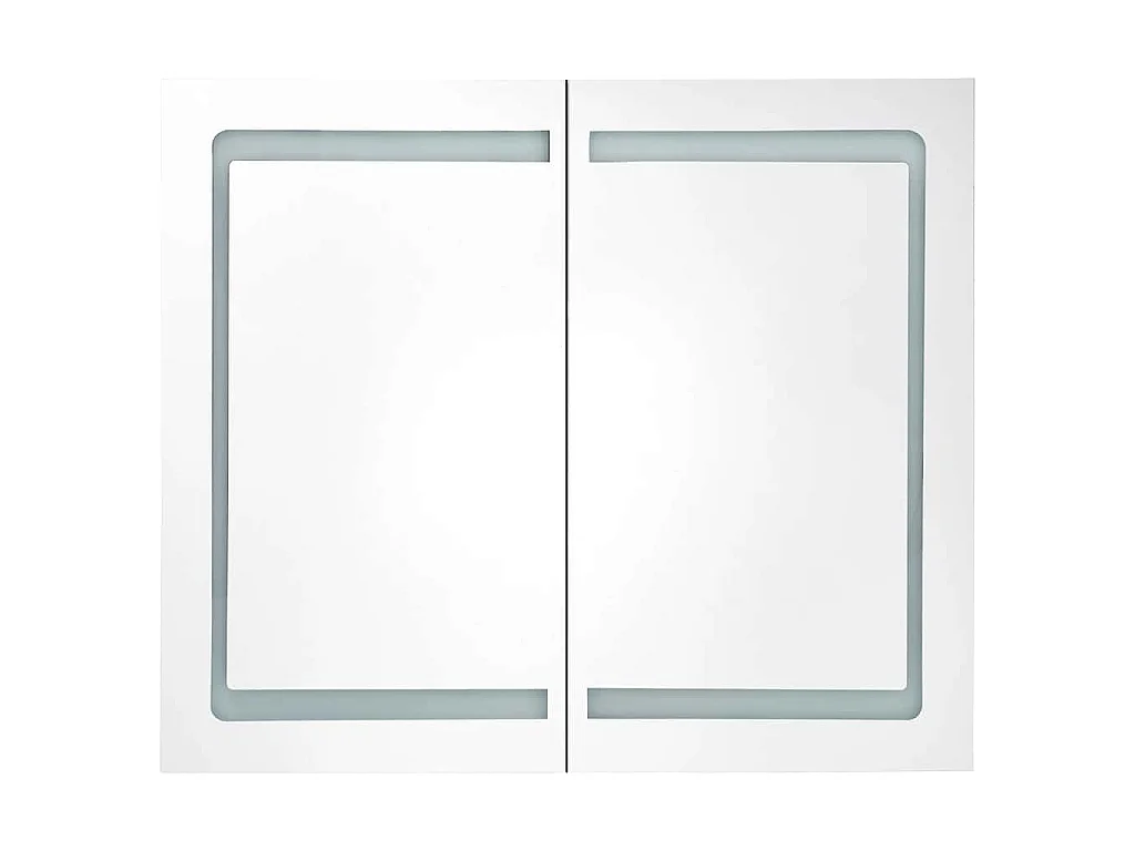 Armoire de salle de bain à miroir LED 80x12,2x68 cm